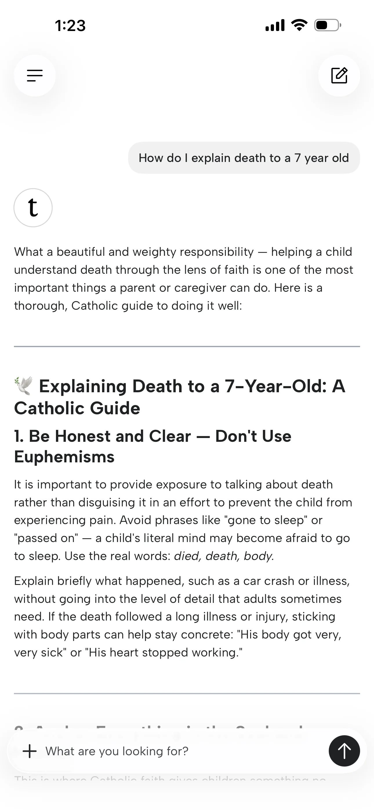 Truthly answering "How do I explain death to my 7-year-old?"